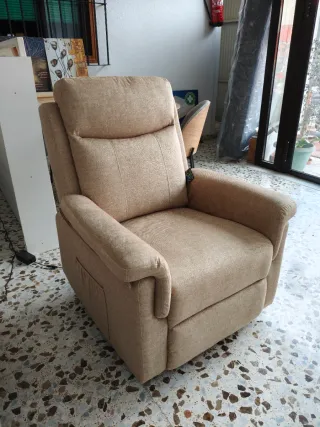 Sillón relax 2 motores Powerlift Beige
