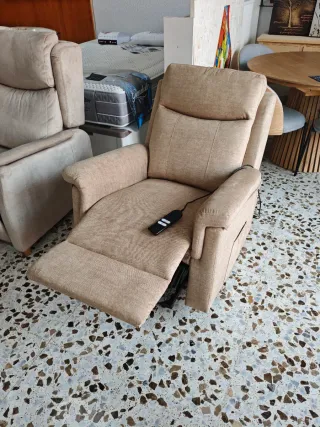 Sillón relax 2 motores Powerlift Beige