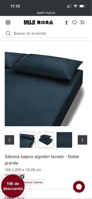 Sábanas Bajeras Muji sin usar 160x200