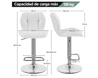 Sedie da Cucina Regolabili in Altezza