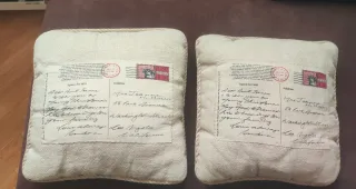 2 cojines decorativos estilo postal