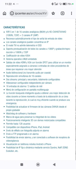 DVR Dahua DHI-XVR4116HE / DHI-XVR5116H