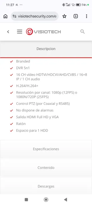 DVR Dahua DHI-XVR4116HE / DHI-XVR5116H