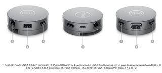 Adaptador Móvil Dell USB-C Hub DA310