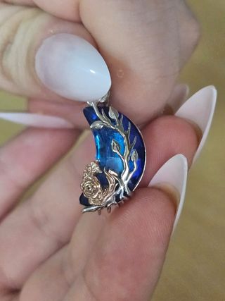 Dije Luna Azul crital Swarovski Plata 925