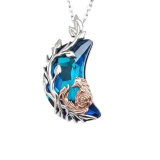 Dije Luna Azul crital Swarovski Plata 925