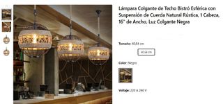 2 Lámparas Cesta Yute Metal