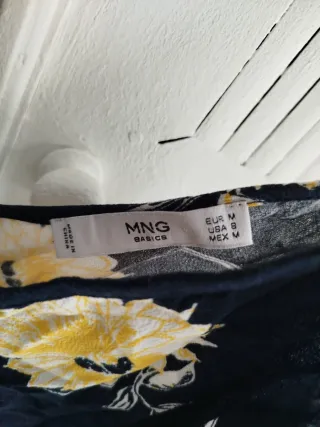 Top tirantes floral azul marino