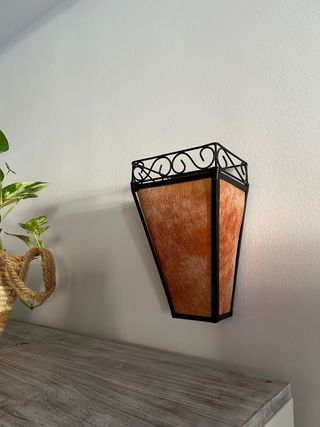 Juego 6 Apliques Pared Negro/Naranja