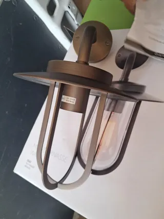 Lámpara de exterior Astro Bronce y Cristal