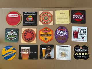 Set di sottobicchieri per birra di varie marche irlandesi (+ 1 di Cruzcampo)