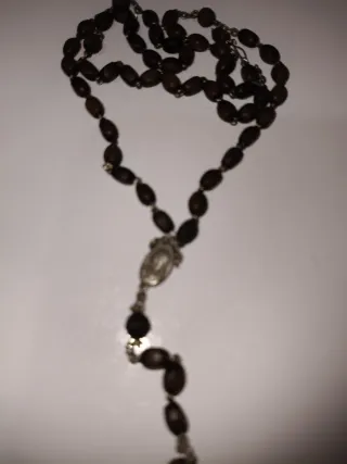 Rosario Italiano Marrón y Plateado