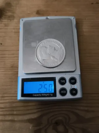 Moneda Plata 5 Lati Letonia 1932