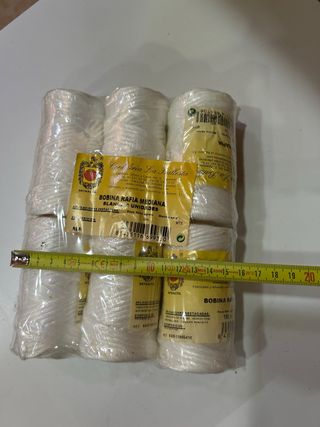 Lote 6 Bobinas Rafia Mediana Blanca