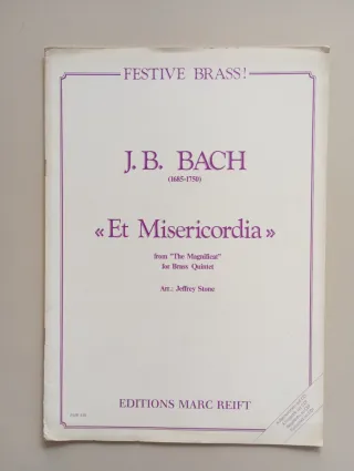 Partitura quinteto Et Misericordia J.B. Bach