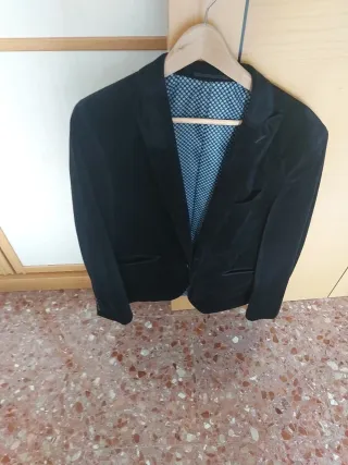 Americana in velluto nero da uomo