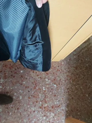 Americana in velluto nero da uomo