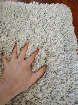 Set di 3 tappeti in pelo lungo grigio chiaro