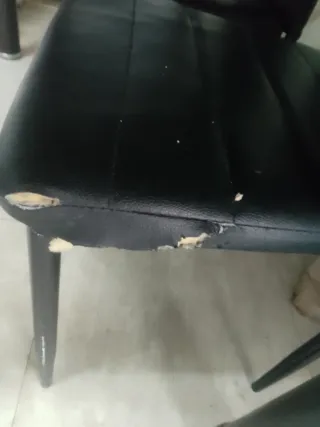 Mesa comedor negra con 6 sillas