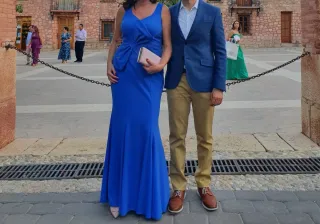 Vestido largo azul para boda