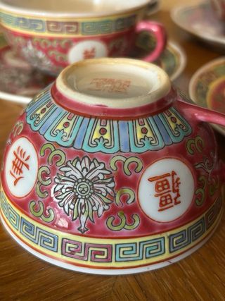 Set 6Tazze Tea Cinesi Wan Shou Wu Jiang vintage