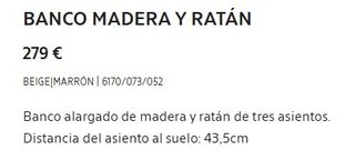 Sillas de comedor y banco de ratán