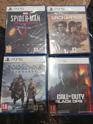 Lote 4 Juegos PS5: Spider-Man, Uncharted, God of W