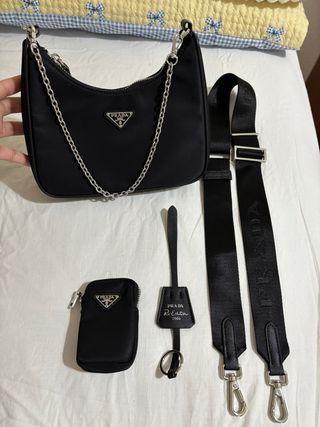 Borsa Prada Nero Nylon Re-Edition
