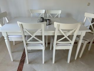 Silla comedor IKEA ROSENTORP blanca