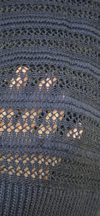 Jersey azul de punto calado