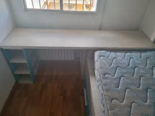 Cama juvenil doble (cama nido) + cajones + escrito
