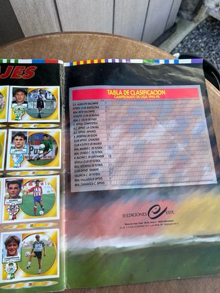 Álbum cromos Liga Fútbol 94-95