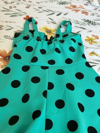 Vestito estivo verde acqua pois neri