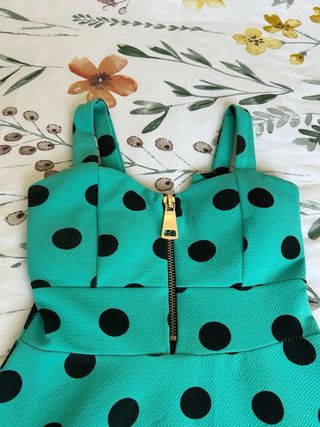 Vestito estivo verde acqua pois neri