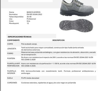 Zapatos de seguridad FORLI hombre Talla 46