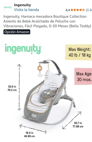 Hamaca Mecedora Ingenuity Boutique Collection