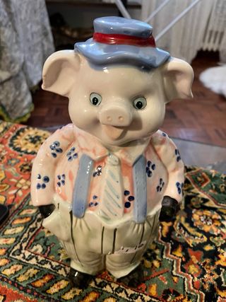Maialino salvadanaio in ceramica