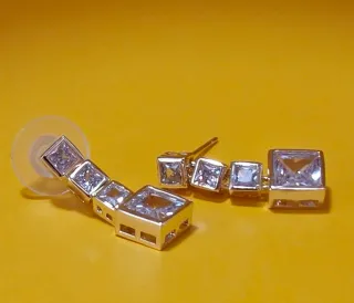 Pendientes de plata y oro con piedras