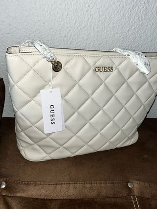 Bolso Guess Beige Acolchado Nuevo