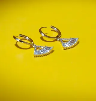 Pendientes abanico con circonitas