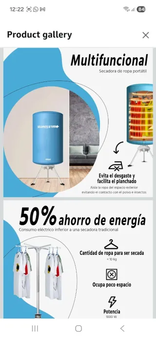 Secadora Ropa Portátil Secamatic Turbo de XSQUO