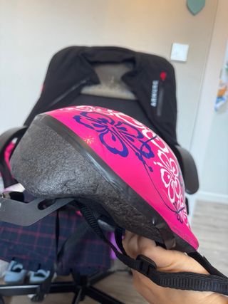 Casco Bicicleta Niña Rosa Flores 2-6 años