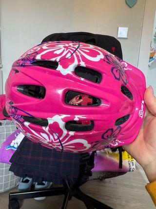 Casco Bicicleta Niña Rosa Flores 2-6 años