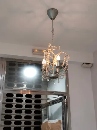 Lámpara araña cristal Ikea plata