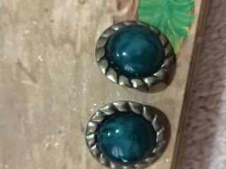 Orecchini vintage clip oro e verdi