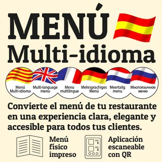 Menús multi-idiomas diseño para impresión u online
