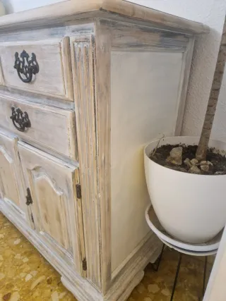 Cómoda Vintage Madera Beige y Blanca