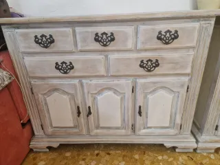 Cómoda Vintage Madera Beige y Blanca