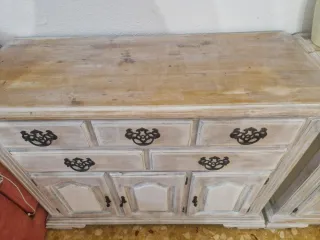 Cómoda Vintage Madera Beige y Blanca