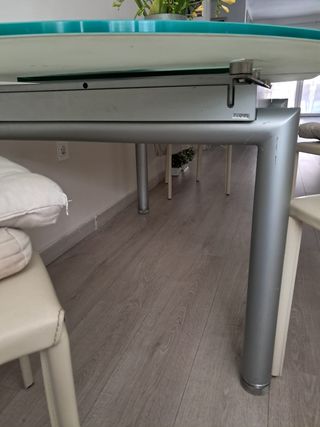 Mesa Comedor Extensible Cristal y Metal